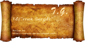 Tárnok Gergő névjegykártya